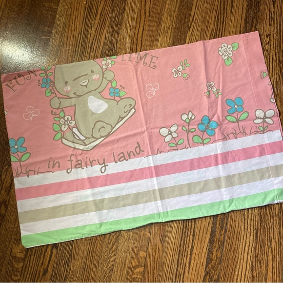 5/$25 Cute y2k “ Fun Time in Fairy Land “ Bunny Rabbit Pillowcase Pink floral - Picture 1 of 5